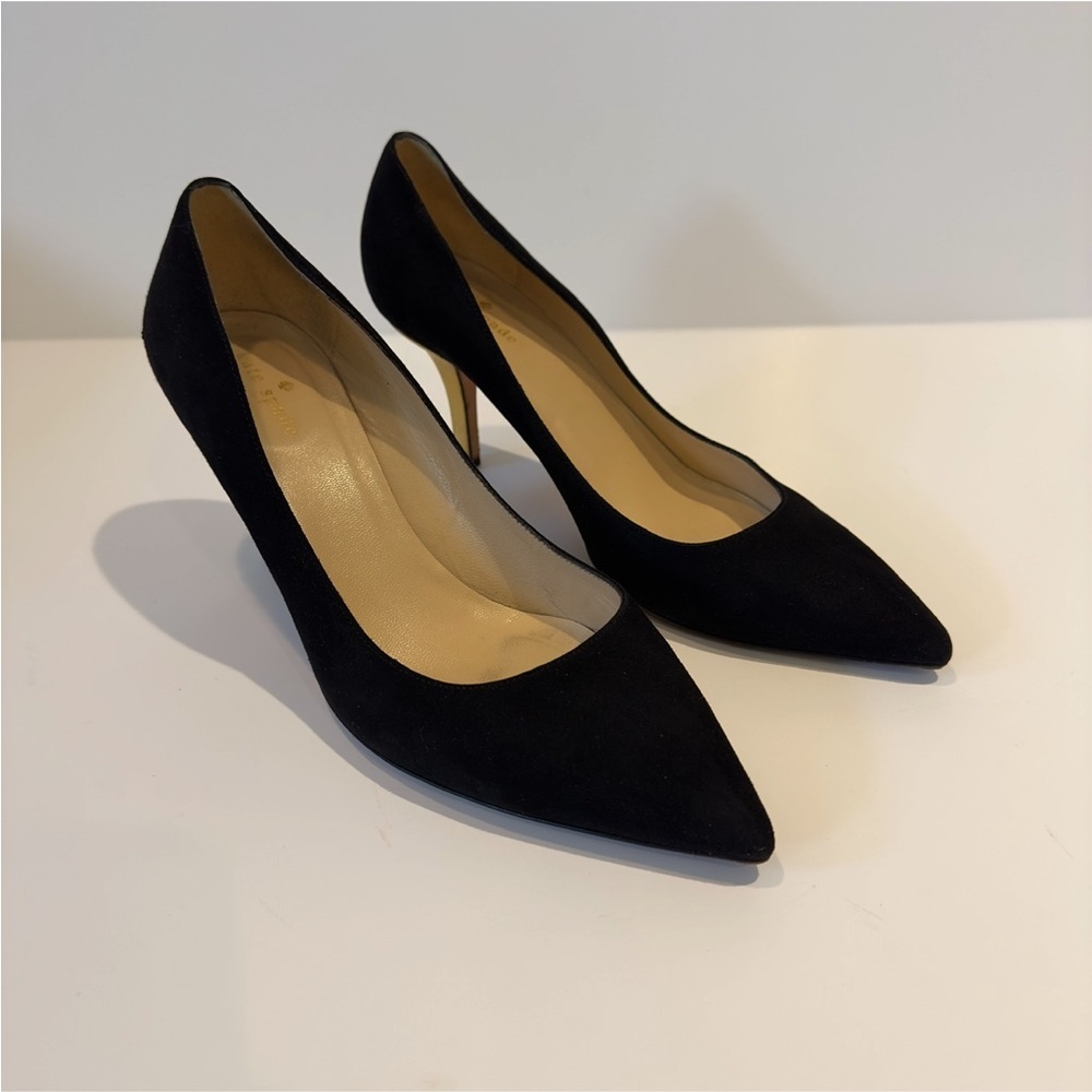 Kate Spade New York Women's suede pumps with Gold Heels - Picture 3 of 6
